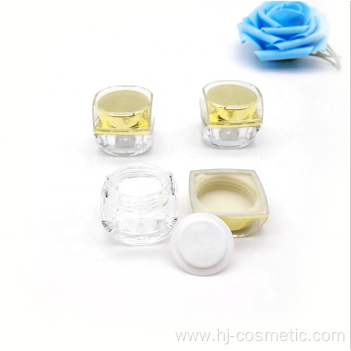 Wholesale acrylic clear golden cosmetic cream jars with good price
